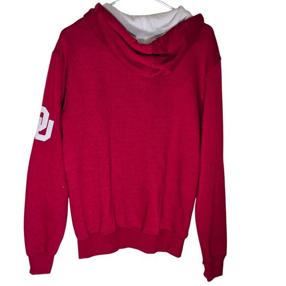 Women's Crimson Oklahoma Sooners Arched Name Full-Zip Hoodie Embroidered NCAA - Picture 4 of 7